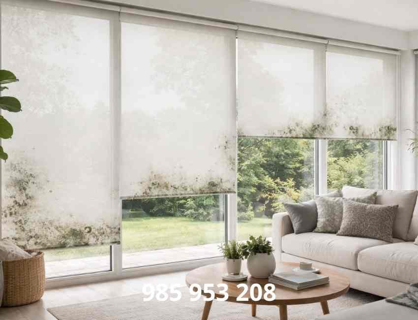 Lavado de Cortinas Roller con Moho